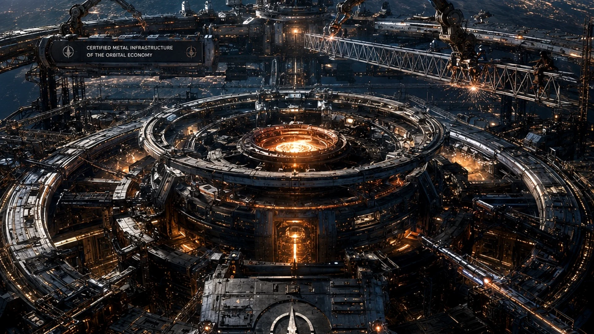 Concept visualization of an orbital metal manufacturing platform